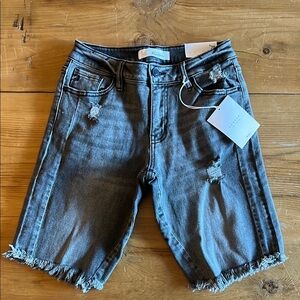 Distressed Denim Shorts